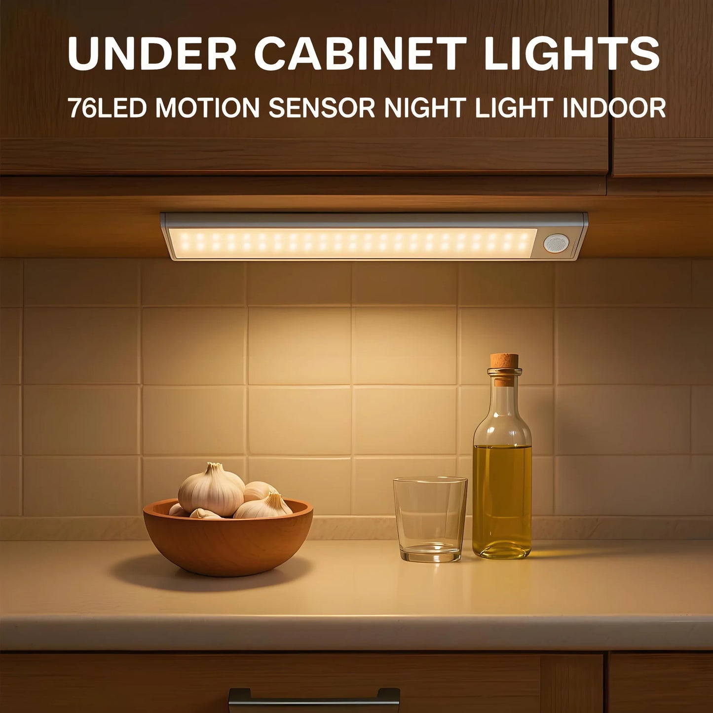 ⏰Black Friday-49%OFF-Under Cabinet Lights,76LED Motion Sensor Night Light Indoor