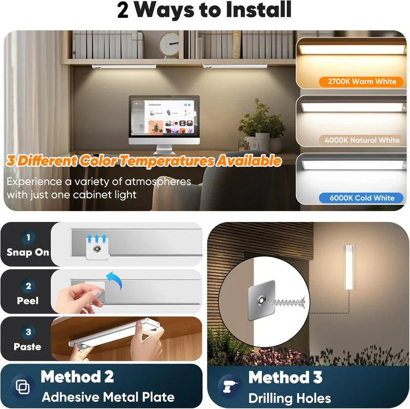 ⏰Black Friday-49%OFF-Under Cabinet Lights,76LED Motion Sensor Night Light Indoor